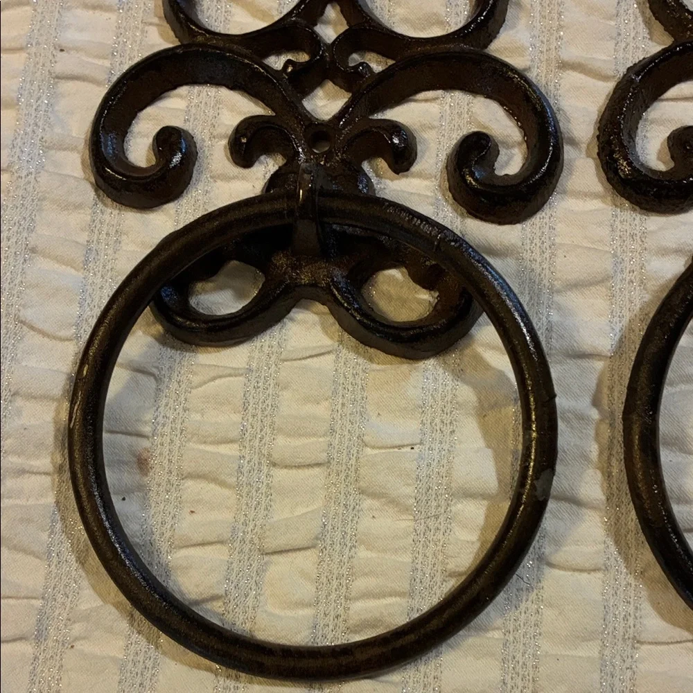 Elegant Brown Cast Iron Wall Decor towel holders